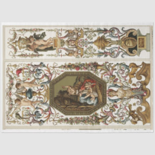 Ornate gold baroque decoupage paper