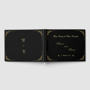 Ornate Gold Border Classic Wedding Guest Book