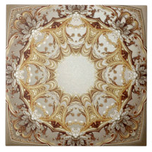 Ornate Gold Ceramic Tile