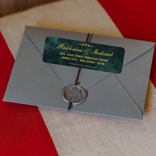 Ornate Gold & Emerald Green Return Address (Creator Uploaded)
