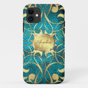 Ornate Gold Filigree Teal Barely There Case