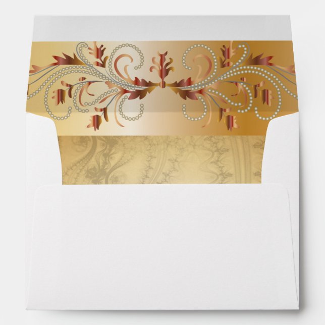 Ornate gold floral envelope (Back (Bottom))