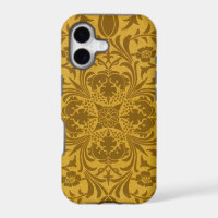 Ornate gold floral pattern with symmetrical