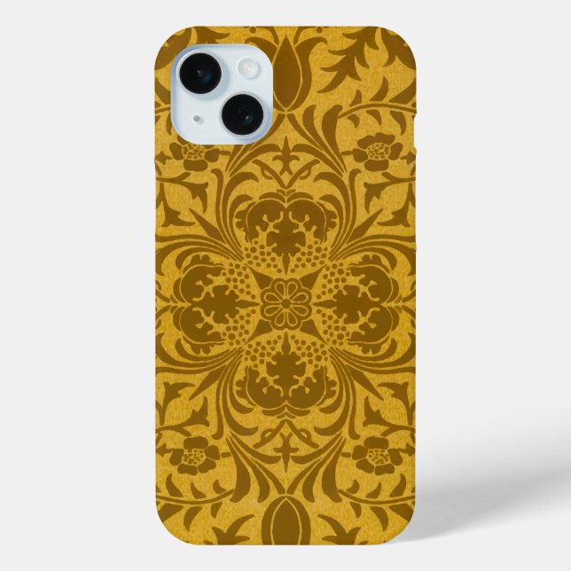 Ornate gold floral pattern with symmetrical Case-Mate iPhone case (Back)