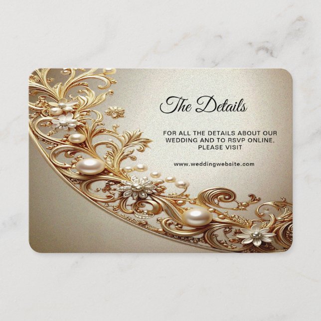 Ornate Gold Flourish Embellishments Detail Enclosure Card (Front)