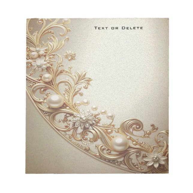 Ornate Gold Flourish Notepad (Front)