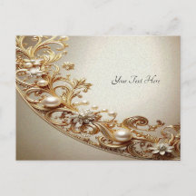 Ornate Gold Flourish Postcard