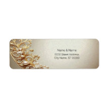 Ornate Gold Flourish Return Address Label