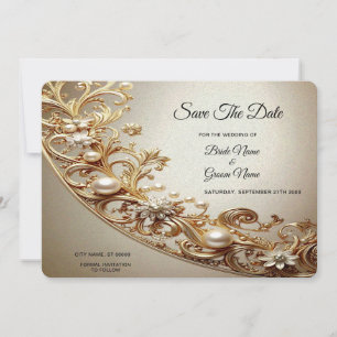 Ornate Gold Flourish Save The Date