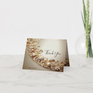 Ornate Gold Flourish Thank You Card