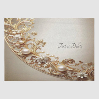 Ornate Gold Flourish Tissue Paper