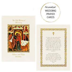Ornate Gold Frame Orthodox Wedding Prayer Card
