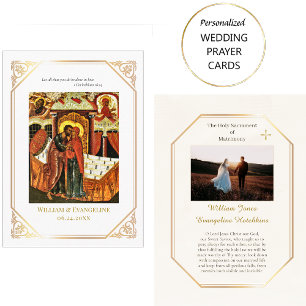 Ornate Gold Frame Orthodox Wedding Prayer Card