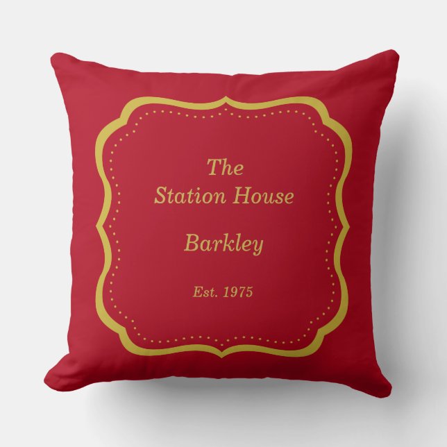 Ornate Gold Frame with choice of background colour Cushion (Front)