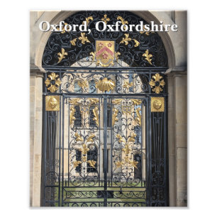 Ornate Gold Gate at All Souls College, Oxford Photo Print