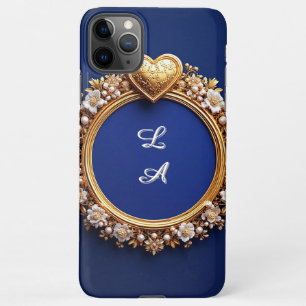 Ornate Gold Heart Frame With Pearl Bead iPhone 11Pro Max Case