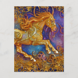 Ornate Gold Horse Postcard