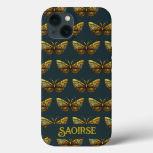 Ornate Gold & Teal Butterfly Phone Case