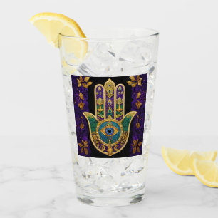 Ornate Gold Third Eye Hamsa Glass
