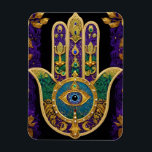 Ornate Gold Third Eye Hamsa Magnet<br><div class="desc">Whether worn as a piece of jewelry, displayed as an art piece, or used as a decorative element, the Hamsa with the third eye serves as a powerful reminder of the importance of spiritual growth, insight, and protection. It encourages individuals to open their minds and hearts to the unseen realms...</div>