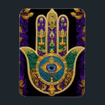 Ornate Gold Third Eye Hamsa Magnet<br><div class="desc">Whether worn as a piece of jewelry, displayed as an art piece, or used as a decorative element, the Hamsa with the third eye serves as a powerful reminder of the importance of spiritual growth, insight, and protection. It encourages individuals to open their minds and hearts to the unseen realms...</div>