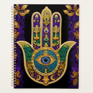 Ornate Gold Third Eye Hamsa Planner
