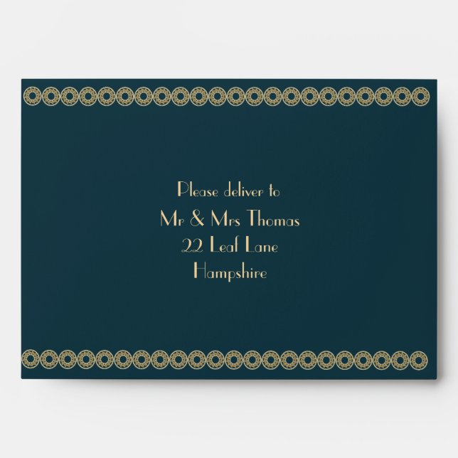 Ornate Gold - Wedding invitation envelope (Front)