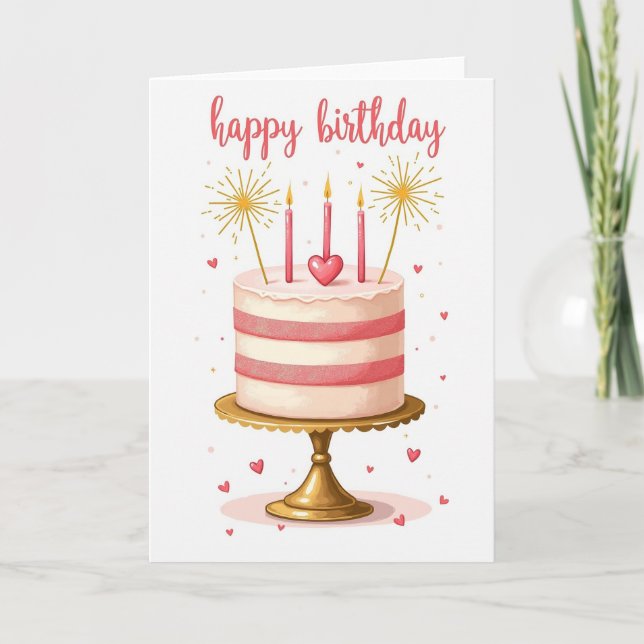 Ornate Golden Birthday Card (Front)