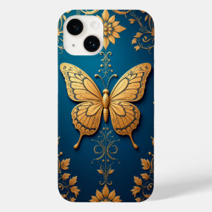 Ornate Golden Butterfly With Floral Pattern Case-Mate iPhone 14 Case