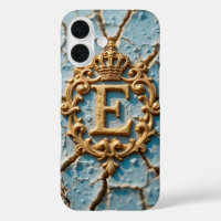 👑 Ornate Golden Crown E Monogram Luxury Baroque