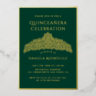 Ornate Golden Diamond Tiara Quinceanera