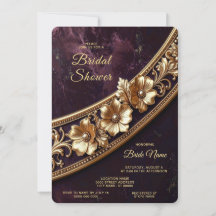 Ornate Golden Floral Bridal Shower