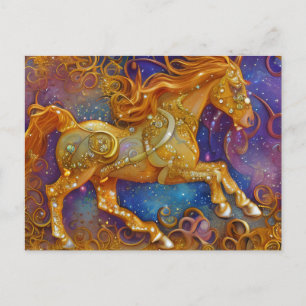 Ornate Golden Horse Postcard