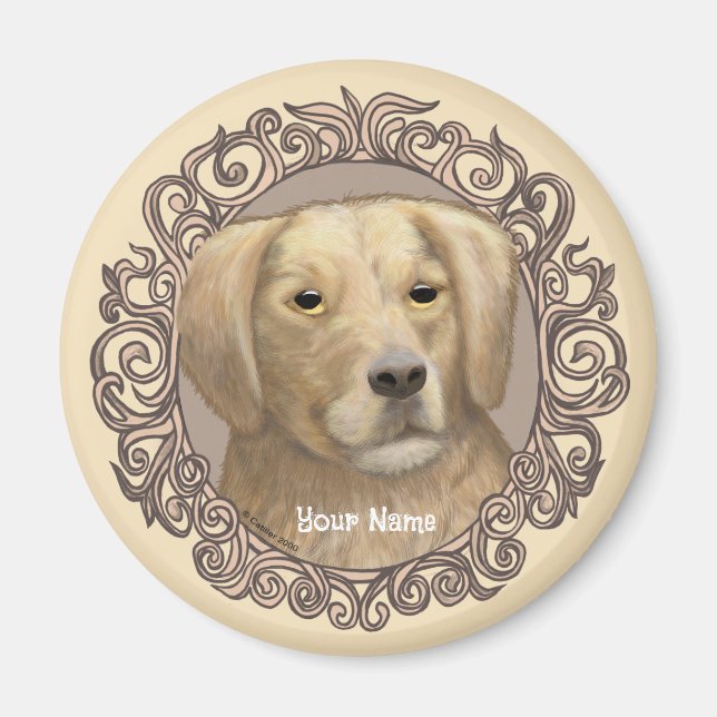 Ornate Golden Retriever  Magnet (Front)