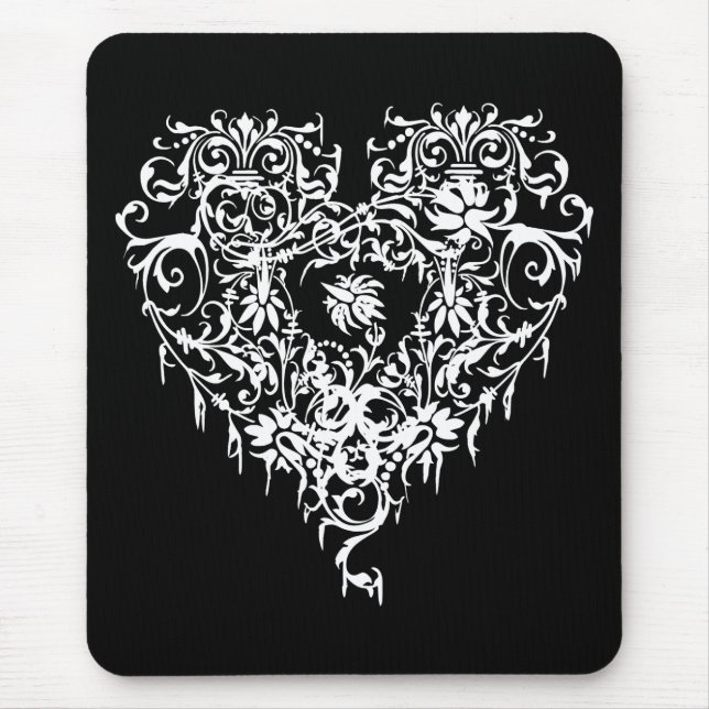 Ornate Gothic Heart Mouse Pad (Front)