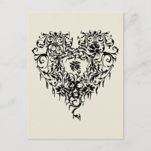 Ornate Gothic Heart Postcard