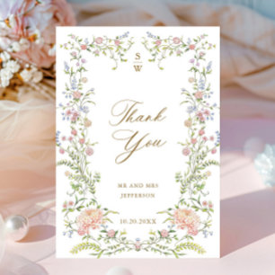Ornate Grace Pastel Blush Floral Wedding Thank You