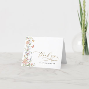 Ornate Grace Pastel Blush Floral Wedding Thank You Card