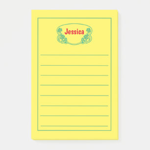 Ornate Green Framed Nameplate Graphic Post-it Notes