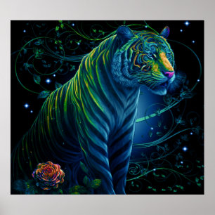 Ornate Green Tiger Poster