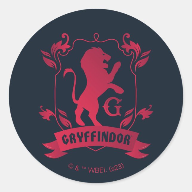 Ornate GRYFFINDOR™ House Crest Classic Round Sticker (Front)