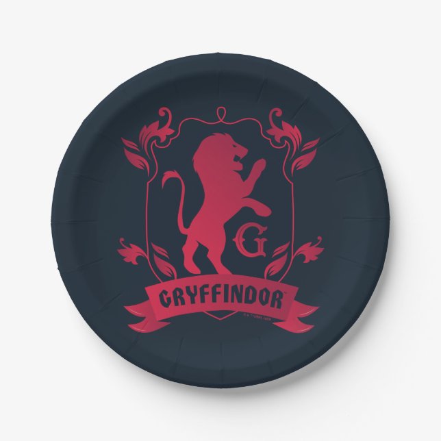 Ornate GRYFFINDOR™ House Crest Paper Plate (Front)
