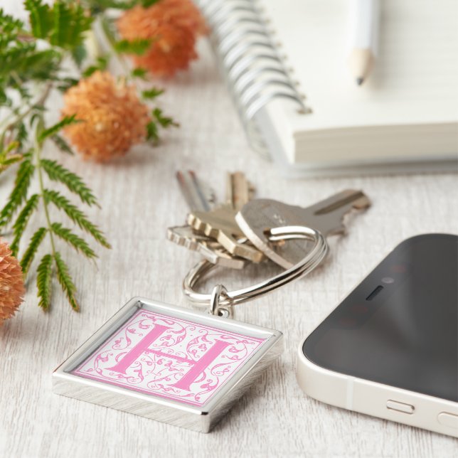 Ornate H Monogram Key Ring (Side)