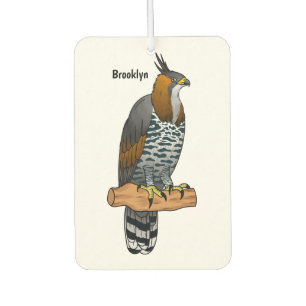 Ornate hawk eagle bird cartoon illustration   car air freshener