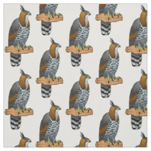 Ornate hawk eagle bird cartoon illustration  fabric