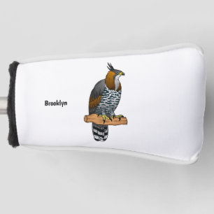 Ornate hawk eagle bird cartoon illustration golf head cover