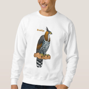 Ornate hawk eagle bird cartoon illustration sweatshirt