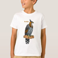 Ornate hawk eagle bird cartoon illustration