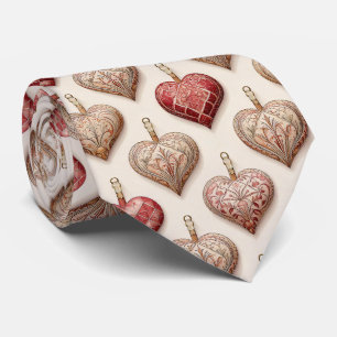 Ornate Heart Ornaments - Baroque & Quilted (1) Tie