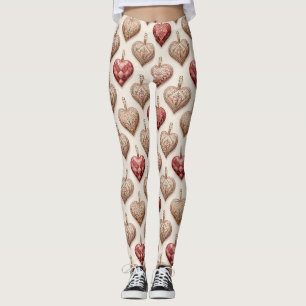 Ornate Heart Ornaments - Baroque & Quilted Leggings